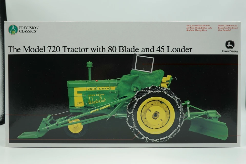 Ertl Precision Classics John Deere Model 720 Tractor 80 Blade 45 Loader 1 16