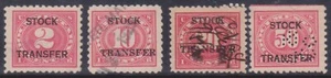 (F330-103) 1918-34 USA mix of 4stamps stock transfer 2c to 50c (DB) - Picture 1 of 1