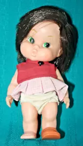 Vintage Shiba Puppe 6,5 Zoll groß braunes Haar große grüne Augen JAPAN Kiss Me GROSSER Kopf - Bild 1 von 13