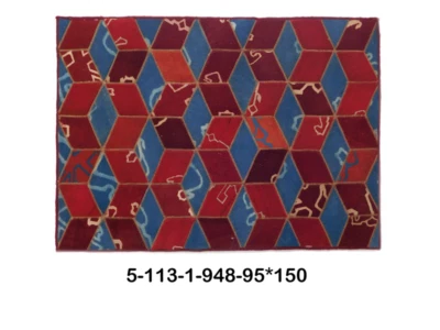 Modern Floor Carpet Mat Rug Handmade Persiancarpet Patchwork Rug Area 5-113-1 - Image 1 of 4