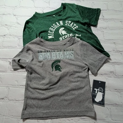 Toddler 2T NCAA Michigan State Spartans Performance Tee T-Shirt 2 Pack - NEW - Image 1 of 4