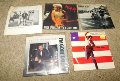 LOT OF 5 45 rpm records Bruce Springsteen with Picture Sleeves Foto 1 de 2