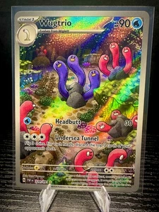 Tarjeta de juego de cartas coleccionables Pokémon rara ilustración artística completa Wugtrio Paldean Fates 224/091 casi nueva - Imagen 1 de 2