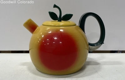 Vintage Copco Enameled Peach Apple Tea Kettle - Image 1 of 4