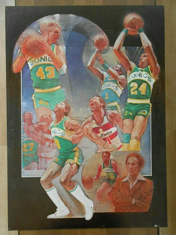 Seattle Supersonics 1979 Finals Washington Bullets art poster Richard MacDonald Cover