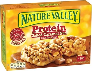NATURE VALLEY Protein Bar Box of 4 Bars Caramel & Nuts Free Shipping World Wide - Picture 1 of 4