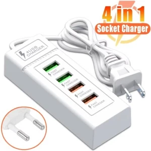 4 USB 4 Ports Power Strip Fast Charging Charger Station - Photo 1 sur 13