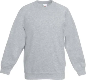 BOYS / GIRLS FRUIT OF THE LOOM GREY  SWEATSHIRT  AGE 14 - 15 NEW (2 SWEATSHIRTS) - Picture 1 of 3