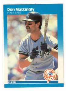DON MATTINGLY 1987 FLEER BASEBALL CARD-#104-YANKEES-MLB - Picture 1 of 2