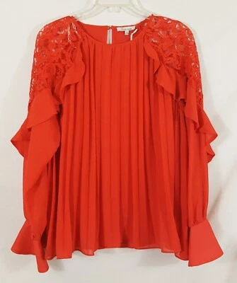 Blusa de hombro con volantes plisada roja talla grande The Clothing Company nueva con etiquetas Foto 1 de 4