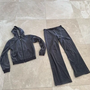 Vintage Y2K S Planet Gold Jogging Outfit Velour Set Tracksuit Gray hoodie pants - Picture 1 of 13