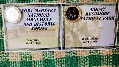 LOT OF # 2 GOLD STATEHOOD QUARTERS MARYLAND & SOUTH DAKOTA HISTORIC SHRINE - Image 1 of 4