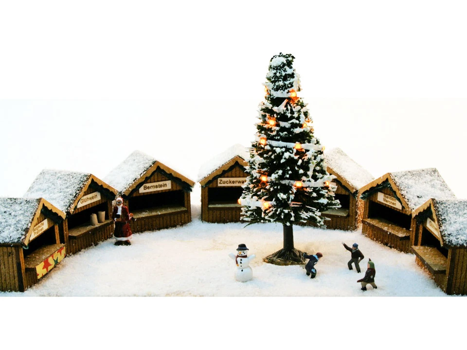 MU N-L00007 - Set Weihnachtsmarktbuden 7x - Spur N - NEU - Bild 1 von 1