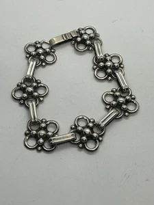Bracciale Scholle argento anni 830 Norvegia norvegese vintage tenuta Art Nouveau 1857 - Foto 1 di 7
