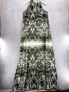 Vestido Pretty Young Thing para mujer grande verde floral maxi elástico fluido ojo de cerradura - Imagen 1 de 9