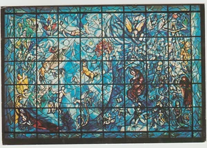 New York City United Nations Stained Glass Marc Chagall Postcard Old Vintage  - Picture 1 of 2