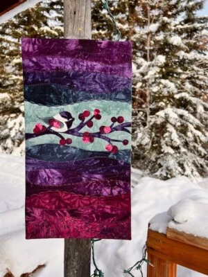 On The Trail Creations Winterberry Wall Hanging Art Quilt Kit - Beret Nelson