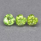 PERIDOT 3 Pcs Set 1.68 ct Green Heart 5.0x4.7 to 5.0x5.0 mm VS Clarity Pakistan