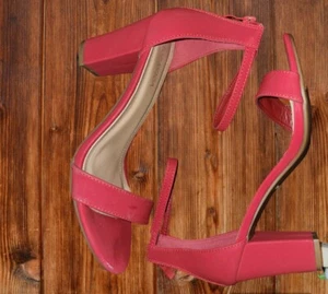 Top Moda Womens Red Ankle Strap Heels Size 10 - Picture 1 of 3