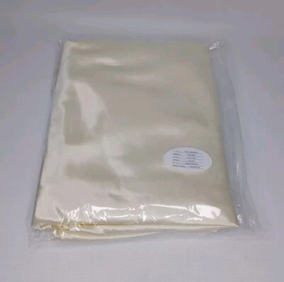 Round Tablecloth Ivory Color Satin Table Cloth 120" Circle New - Image 1 of 4