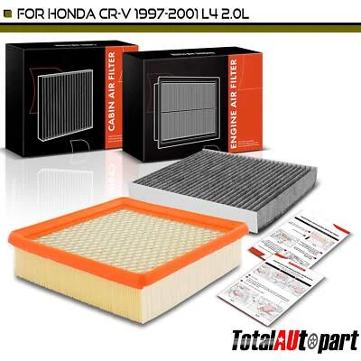 Filtro de ar de motor e cabine com carbono ativado para Honda CR-V 1997-2001 2.0L - Imagem 1 de 4