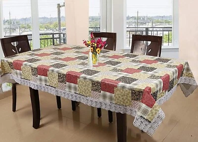 PVC 6 Seater Dining Table Cover Cream US - Image 1 of 3