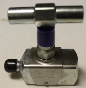 BALON N263-MF NEEDLE VALVE, 1/4" MALE/FEMALE, 6000 PSI, RESILIENT SEAT, NNB - Picture 1 of 5