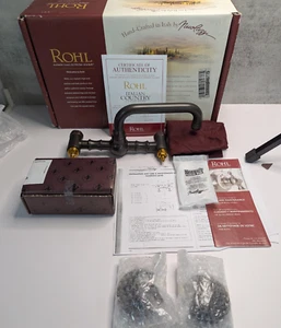 Rohl A1423LMTCB-2 Wall Mounted Widespread Bathroom Faucet Tuscan Brass NEW - Picture 1 of 14