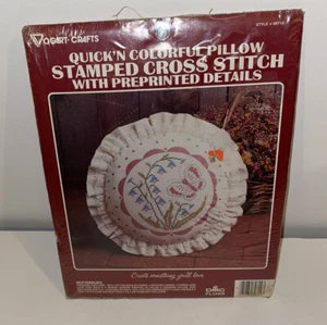 Vintage Vogart Stamped Cross Stitch Pillow Kit 8971D Butterflies Craft Project - Picture 1 of 2