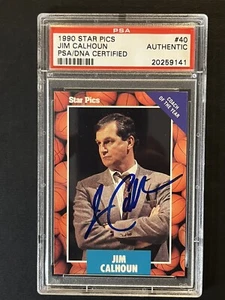 Jim Calhoun signed 1990 Star Pics #40 Signed Rookie Card PSA/DNA - Picture 1 of 2