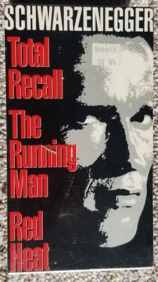Schwarzenegger Action Pack Sealed 1995 VHS Running Man Total Recall Red Heat - Image 1 of 4