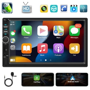Autoradio Apple Carplay 7" Android Auto Doble Din Pantalla Táctil Estéreo Bluetooth - Imagen 1 de 20