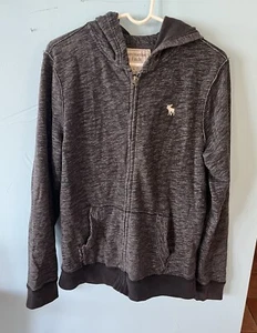 Abercrombie Fitch Full Zip Hoodie Jacket Mens Gray Size Large - Picture 1 of 7