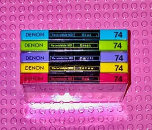 MD DENON 74 LAPISIA 5 PACK BLANK MINI DISCS (5) (SEALED) - Picture 1 of 4