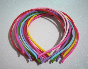 10pz misti cerchietti per capelli in plastica colorato fascia per capelli 4mm - Foto 1 di 2