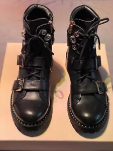 Sophia Webster Womens Ziggy Biker Combat & Lace-up Boots Size37,5 Black - Picture 1 of 10
