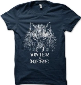 GOT Game Of Thrones inspired WINTER is Here NAVY printed t-shirt 9625 - Picture 1 of 2