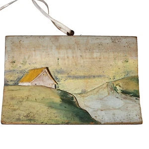 Rosaire Audet De Colección Tallado a Mano Relieve Arte Popular Madera Casa Escultura Canadá - Imagen 1 de 12