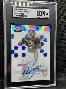 WILLIS MCGAHEE 2003 TOPPS FINEST #046/199 ROOKIE 10 GEM AUTO 9 MINT Refractor - Picture 1 of 6