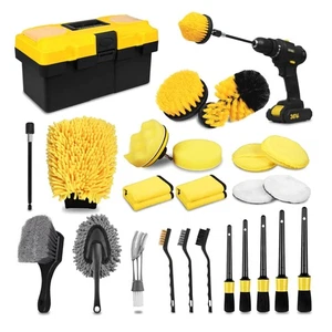 Comprehensive 27PCS Auto Detailing Kit - Drill Brushes and Accessories Included - Picture 1 of 8