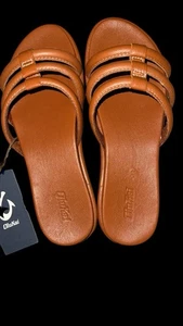 Olukai Women's NWT Tiare Slide Comfort Sandal Fox Brown Leather Size 8 - Picture 1 of 6