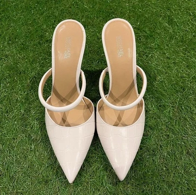 Michael Kors Cream Croc-Embossed MulesSize 8 - Image 1 of 3