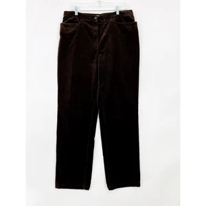Jones New York Sport Women’s Corduroy Pants Size 14W Dark Brown Stretch - Picture 1 of 11