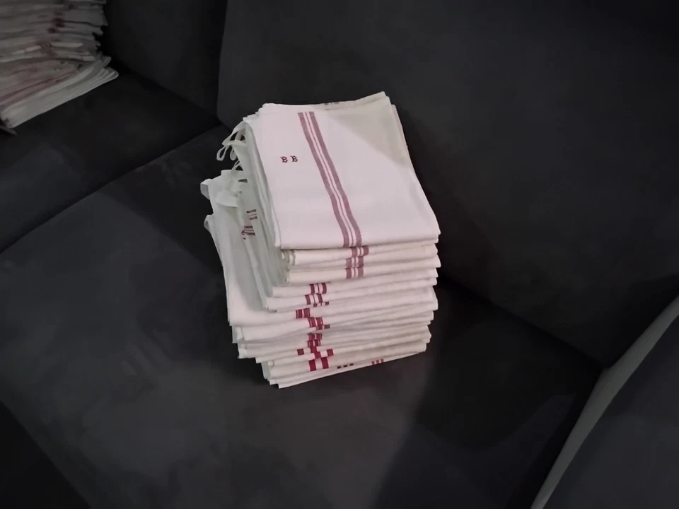 29 Anciens  Grands Torchons En Métis Et Lin Lavés Et Repassés - Photo 1/4