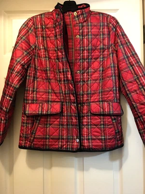 Talbots Petite Red Plaid Quilted Jacket Size Small New Tartan $179 Retail - Image 1 of 4