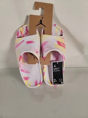 Sandalias Jordan Big Kids Post Slide Talla 2Y Blanco Fucsia Naranja FZ3154 156 Foto 1 de 4