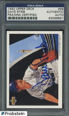 Dave Steib Signed 1992 Upper Deck #99 Toronto Blue Jays PSA/DNA Authentic AUTO - Image 1 of 2