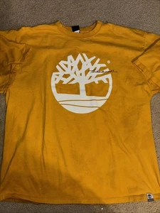 timberland short sleeve Graphic T-shirt size XL Yellow - Picture 1 of 4
