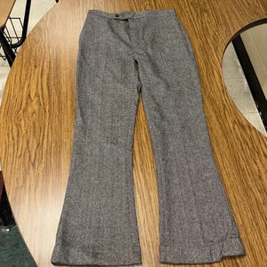 R13 Cuffed Kick Flare Pants Womens Size 27 Grey Herringbone Wool Cashmere RARE - Picture 1 of 10