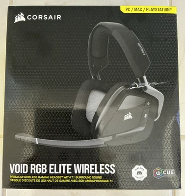 NEW CORSAIR - VOID RGB ELITE Wireless Gaming Headset for PC, PS5,PS4,mac,Carbon - Image 1 of 4